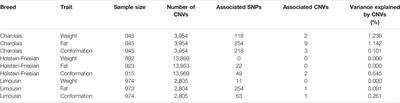 The Contribution of Copy Number Variants and Single Nucleotide Polymorphisms to the Additive Genetic Variance of Carcass Traits in Cattle